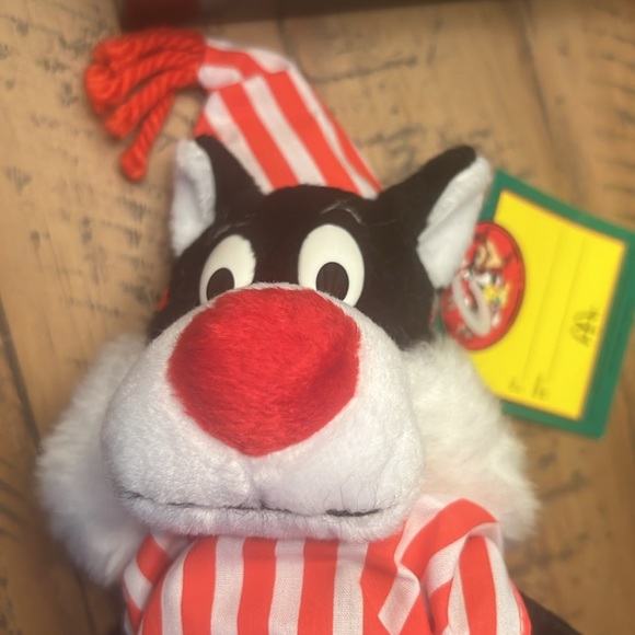 Vintage 1992 McDonalds Christmas Looney Tunes Plush Toy Sylvester - Picture 10 of 10